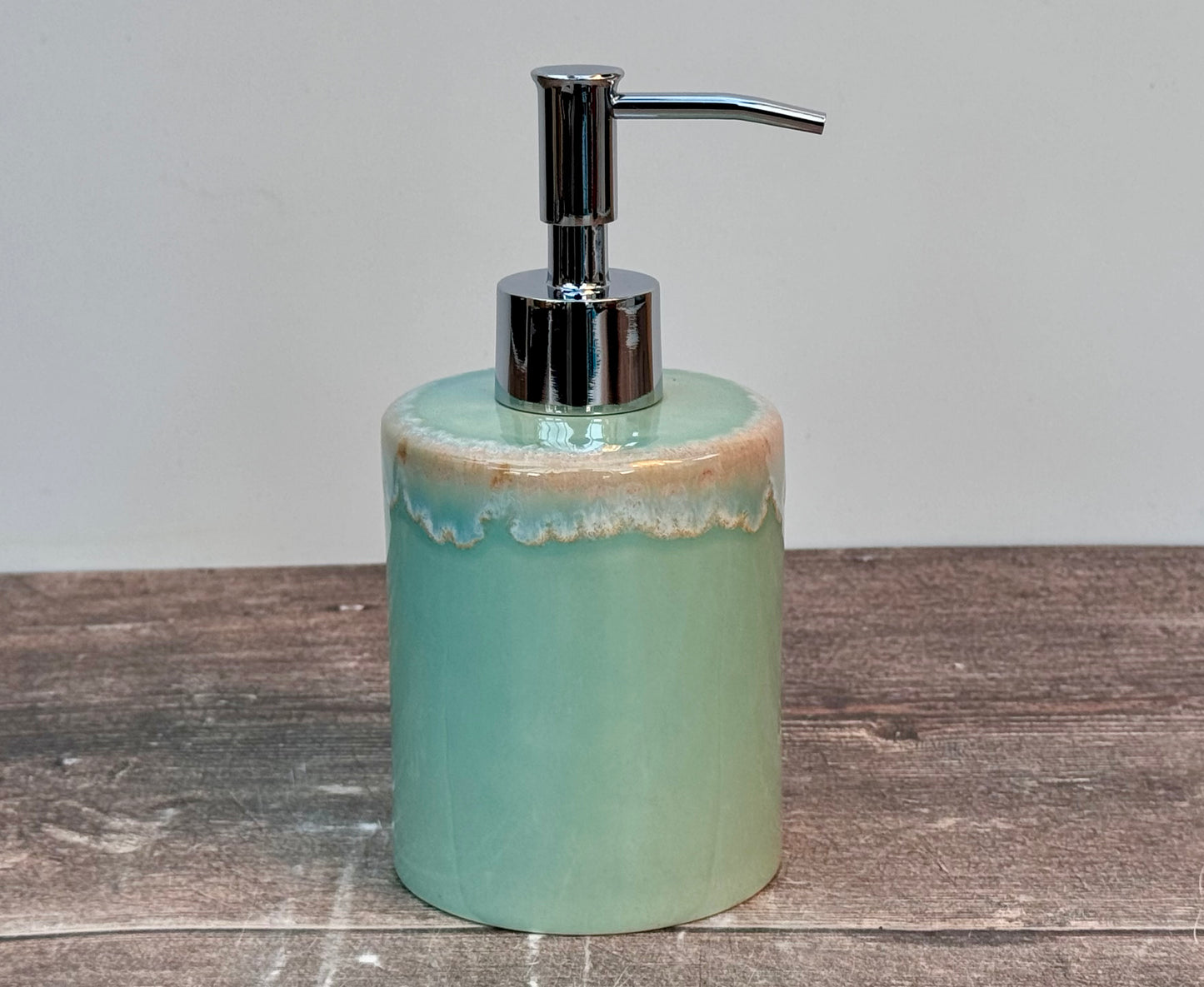 Aqua Patterned Soap Dispenser