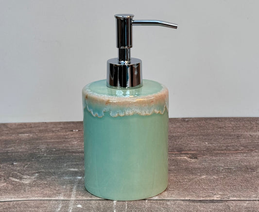 Aqua Patterned Soap Dispenser