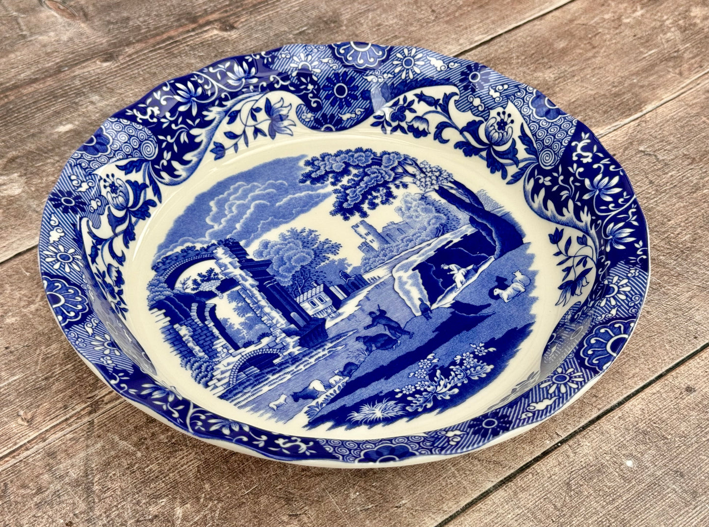 Spode Blue Italian Patterned Baking / Pie Dish, 26cm