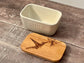 Hummingbird White Butter Dish