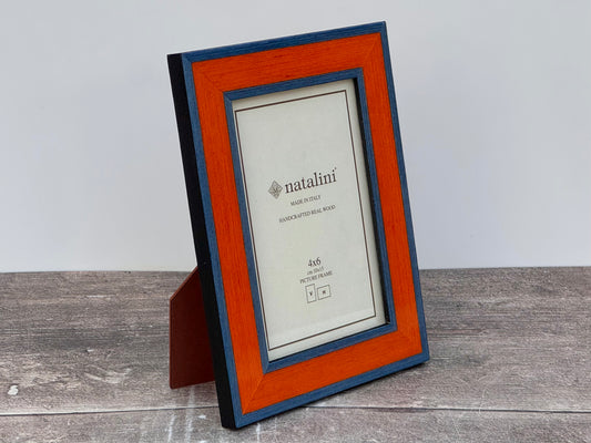 Natalini Orange and Blue Border Photo Frame 4 x 6