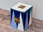 Blue and Gold Patterned Storage Container, 13cm