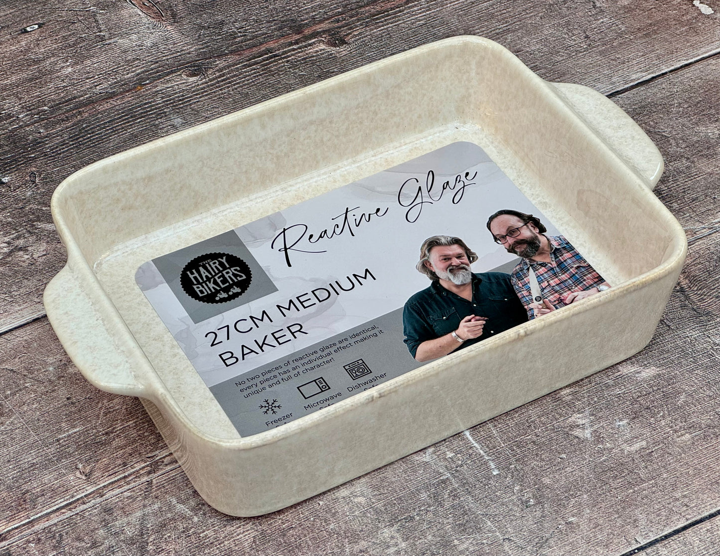 Hairy Bikers Medium Cream Rectangular Baking Dish, 27cm