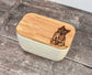 Cat White Butter Dish