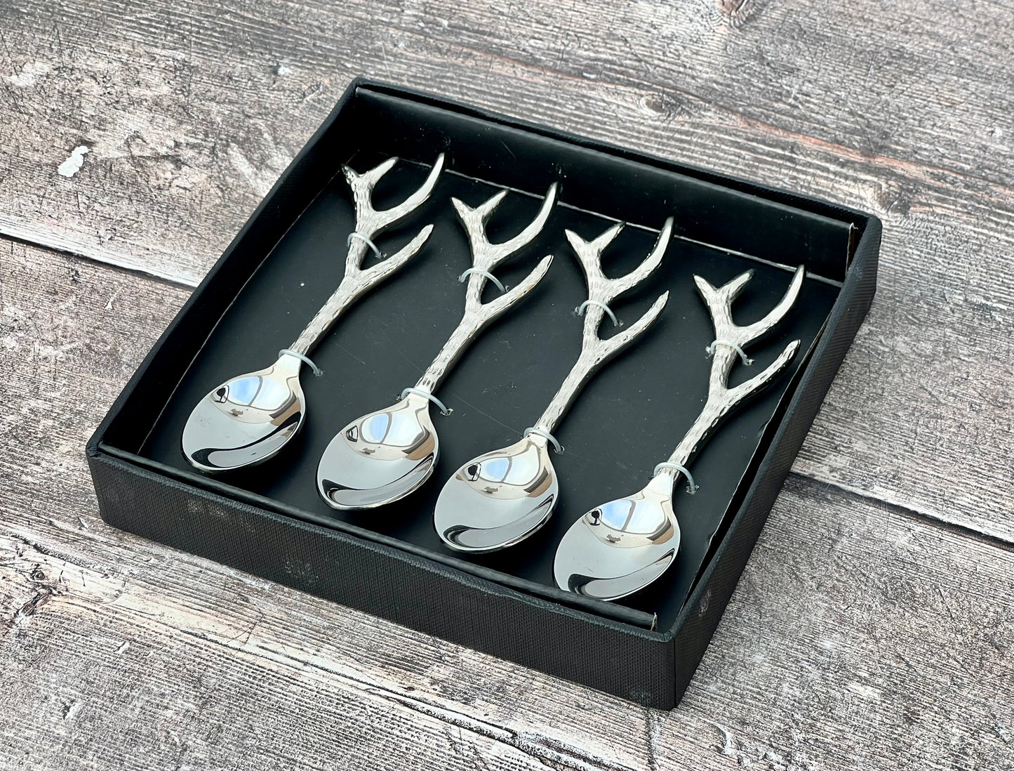 Set of 4 Stag Antler Handle Tea Spoons