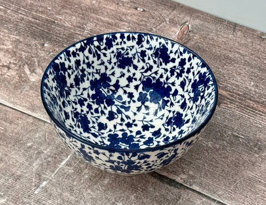 Blue and White Floral Design Bowl, 13.5cm