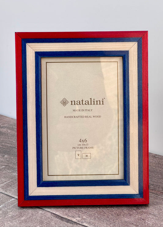 Natalini Red, Blue and White Photo Frame 4 x 6