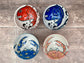 Tokyo Design Studio Set of 4 Snapper Fish and Crab Patterned Small Bowls, 11cm