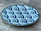 Blue and White Half Moon Patterned Japanese Plate, 16.5cm