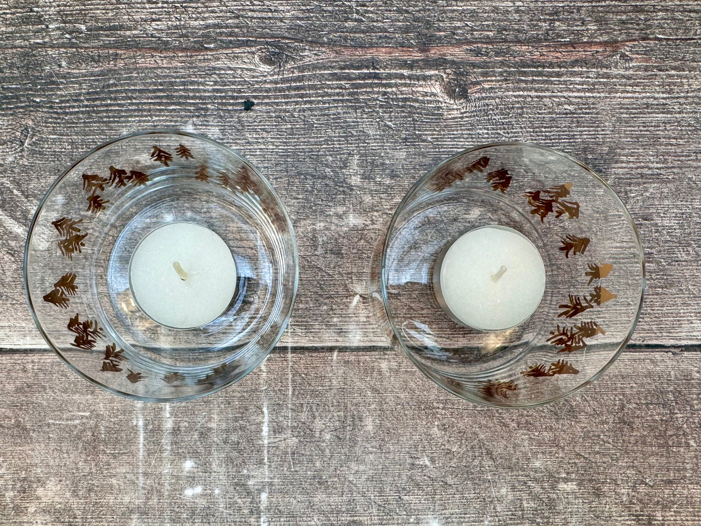 LSA Set of 2 Fir Metallic Tea Light Holders