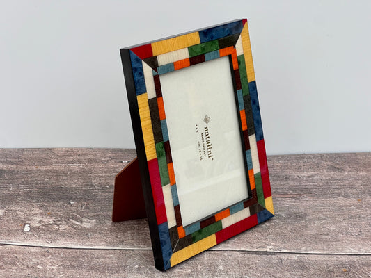 Natalini Multi-Coloured Marquetry Photo Frame 4 x 6