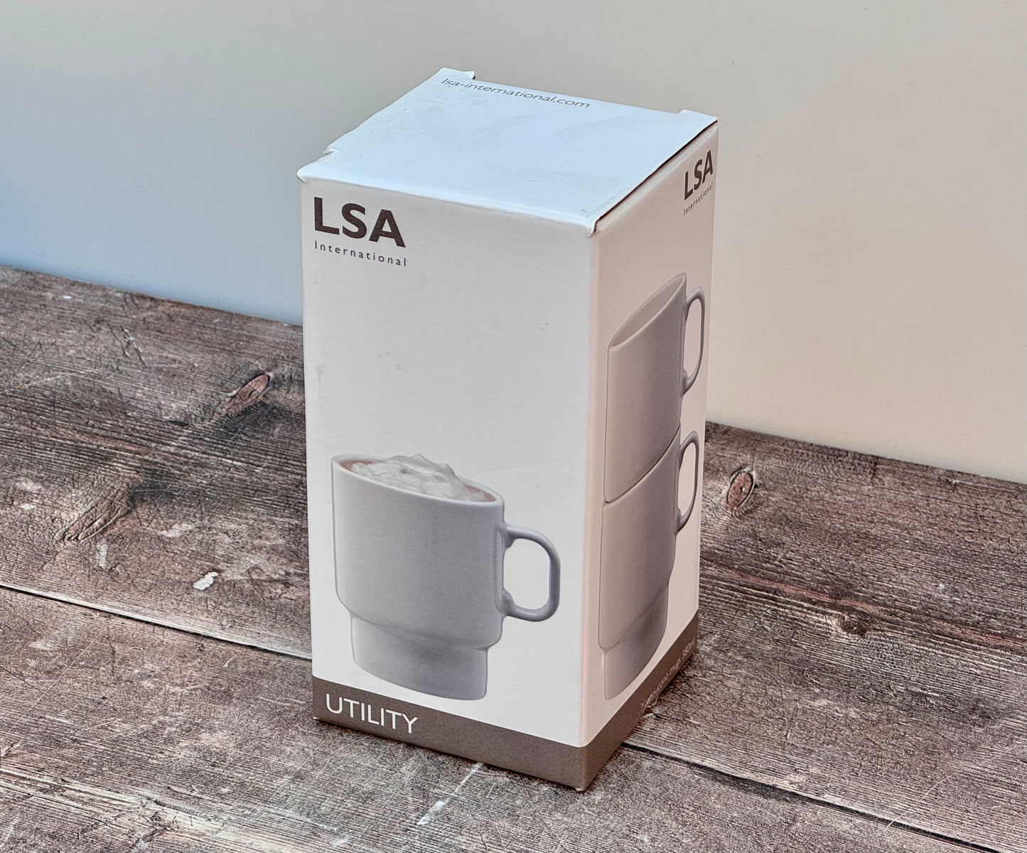 LSA White Utility Stackable Cappuccino Mugs