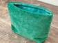 Green Velvet Beaded Lemon Design Pouch