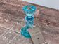 Blue Glass Candlestick, 11cm