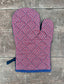 Blue Flower Patterned Oven Glove