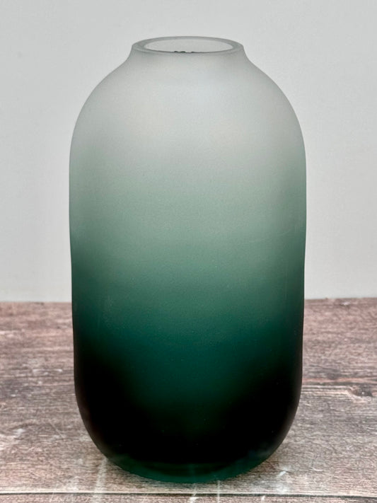 Dartington Green Frosted Glass Vase, 17cm