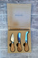 Set of 3 Olive Wood Handle Cheese Knives