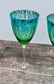 2 Peacock Wine Glasses