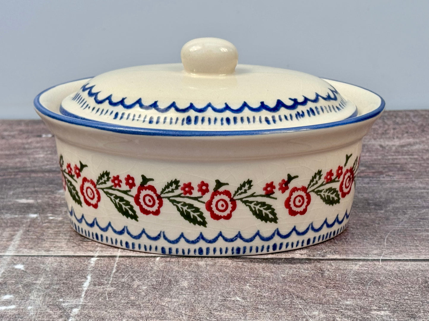 Rose Garland Patterned Butter Dish