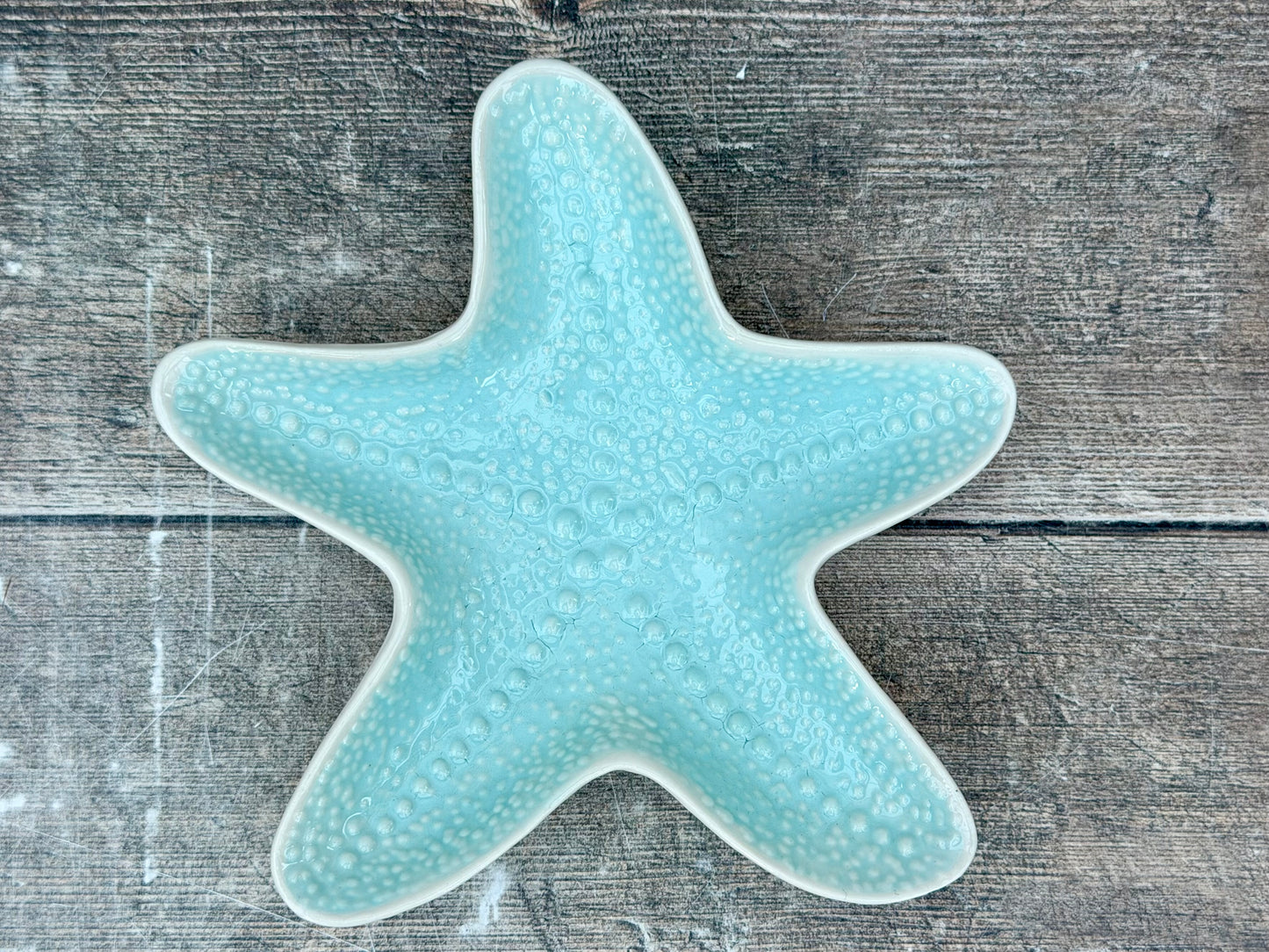 Small Pale Blue Starfish Shaped Dish, 16.5cm