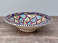 Dark Blue Patterned Bowl with Flat Rim, 24cm