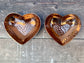 Set of 2 Heart Copper Serving Bowls and Slate Stand