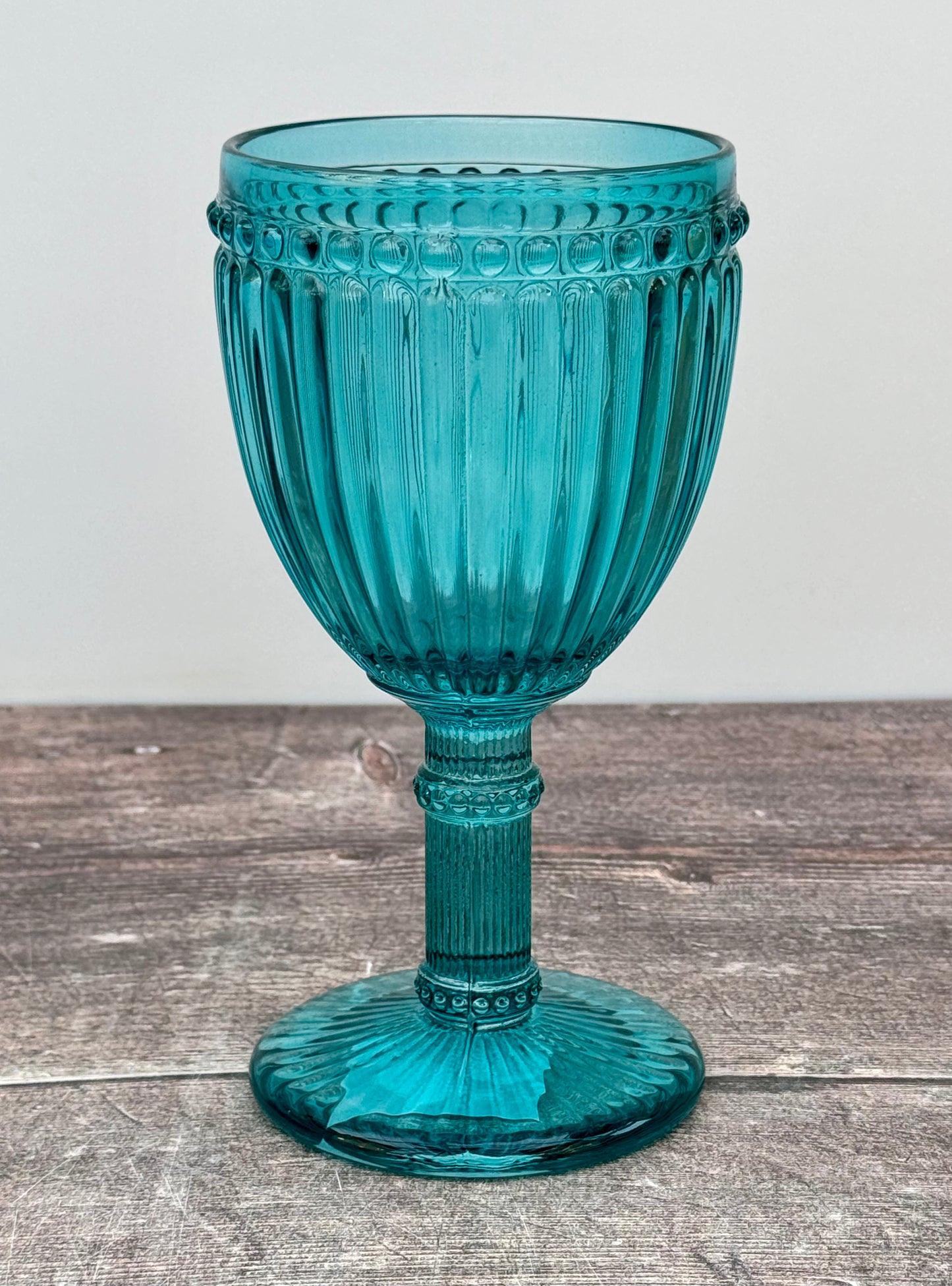 Set of 2 Aqua Blue All Purpose/Wine Glasses