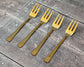 Set of 4 Gold Tone Stainless Steel Pastry/Dessert Forks