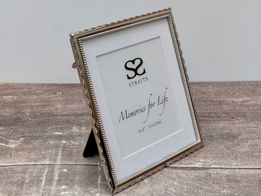 Silver Tone Decorative Edge Square Photo Frame, 4’ x 4’
