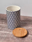 Blue and White Patterned Storage Container, 18.5cm