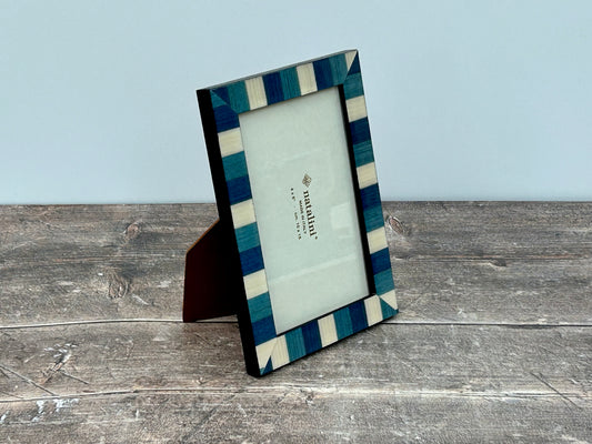 Natalini Blue and White Striped Photo Frame 4 x 6