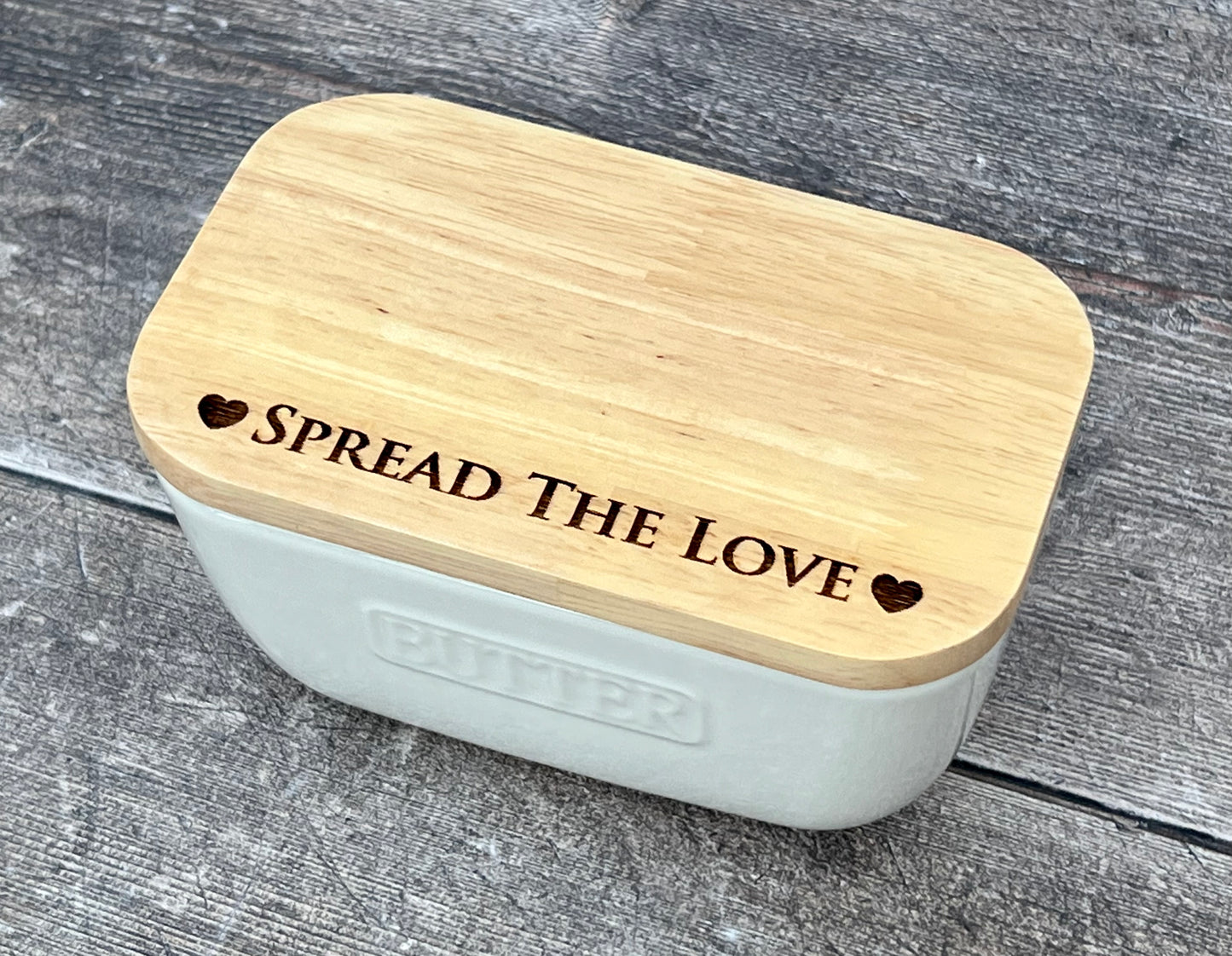 Spread the Love White Butter Dish