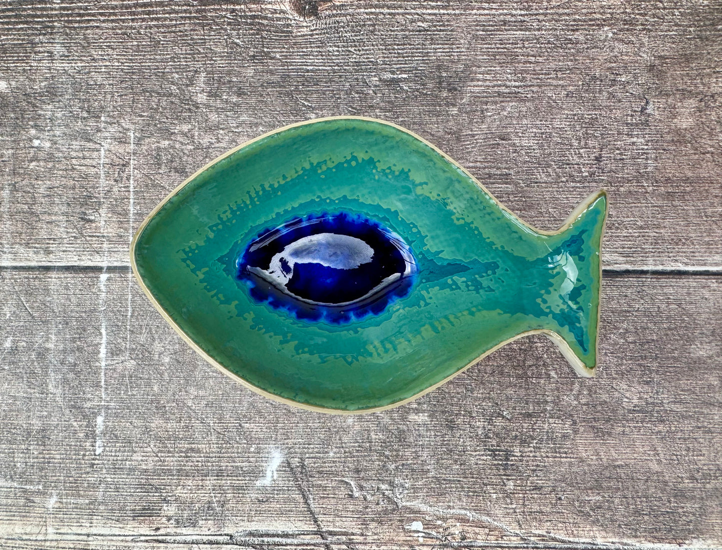 Small Blue Fish Shaped Bowl, 14cm