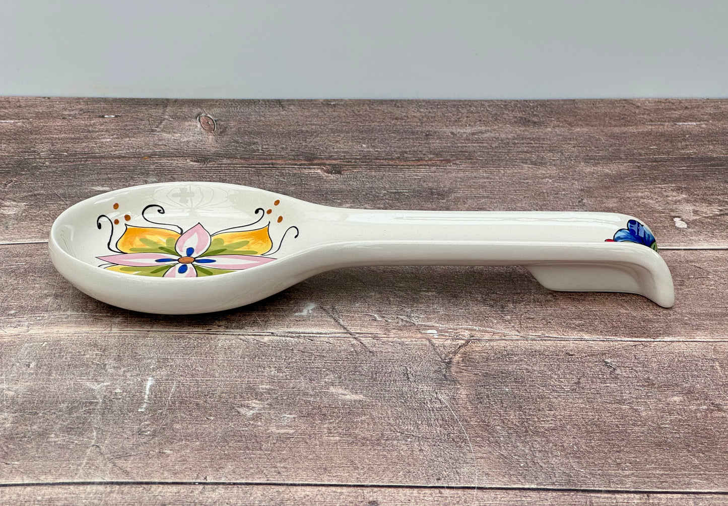 Yellow Flower Patterned Spoon Rest, 28cm