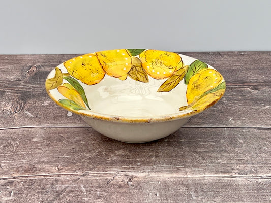 White Lemon Patterned Bowl, 18.5cm