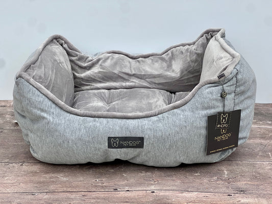 Nandog Pet Gear Grey Jersey Reversible Dog Bed, 52cm