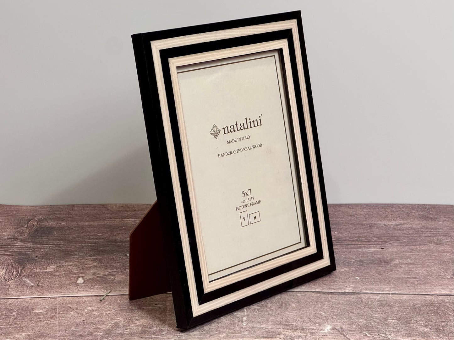 Natalini Black and White Band Photo Frame 5 x 7