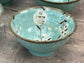 Tokyo Design Studio Set of 4 Turquoise Flower Patterned Bowls, 12.5cm
