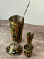 Hand painted Cocktail Shaker Set - Black
