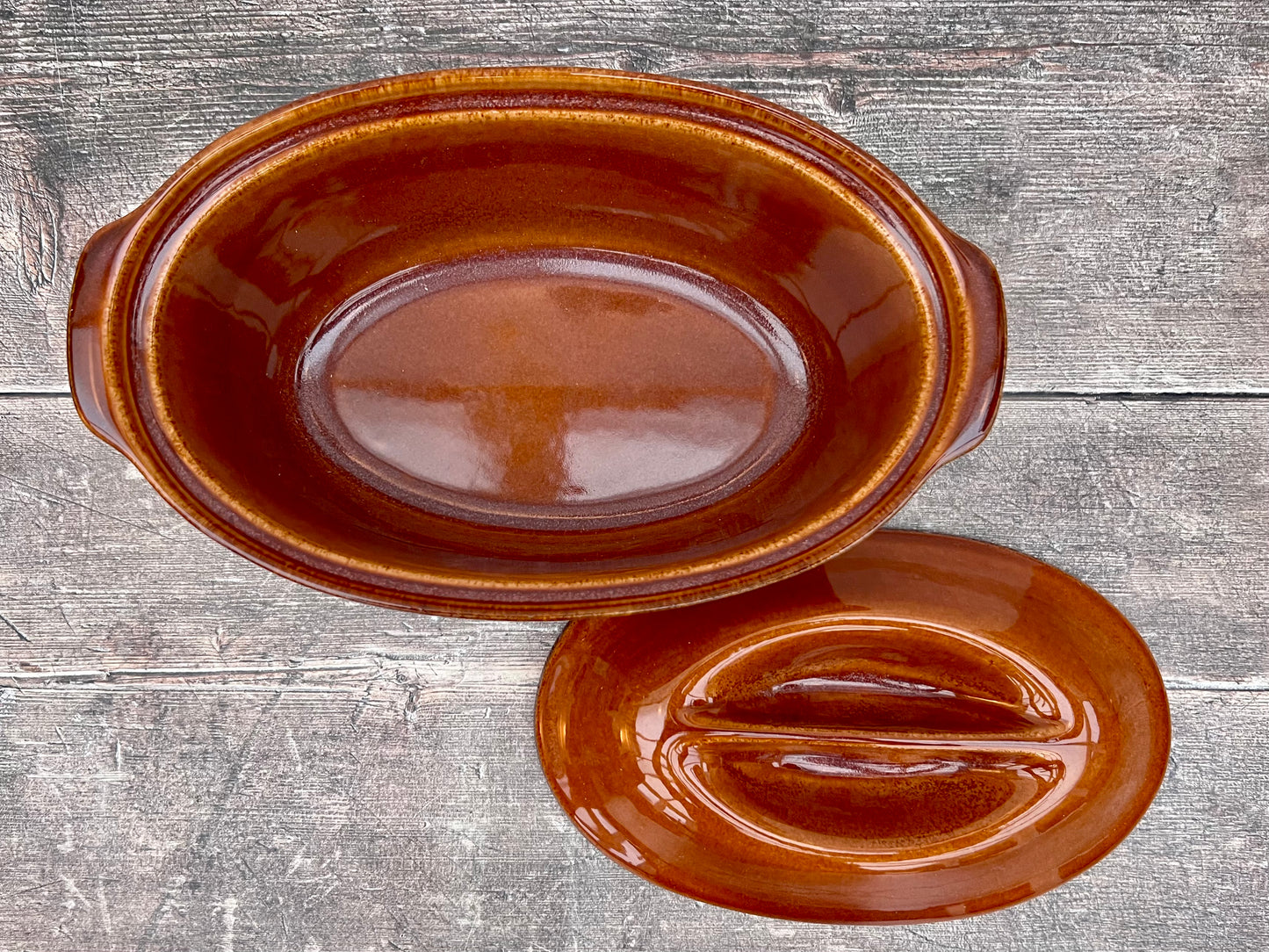 Caramel Brown Oval Casserole Dish, 25cm