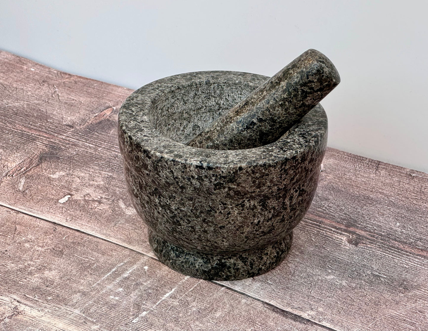 Grey Speckled Mortar and Pestle