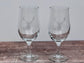 Set of 2 Stag Design Etched Craft Beer Glasses