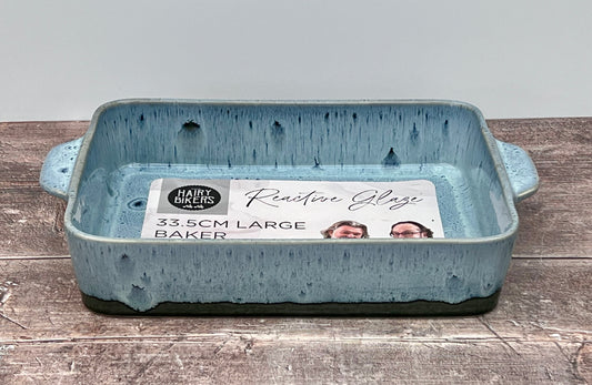 Hairy Bikers Large Blue Rectangular Baking Dish with Mottled Base, 33.5cm