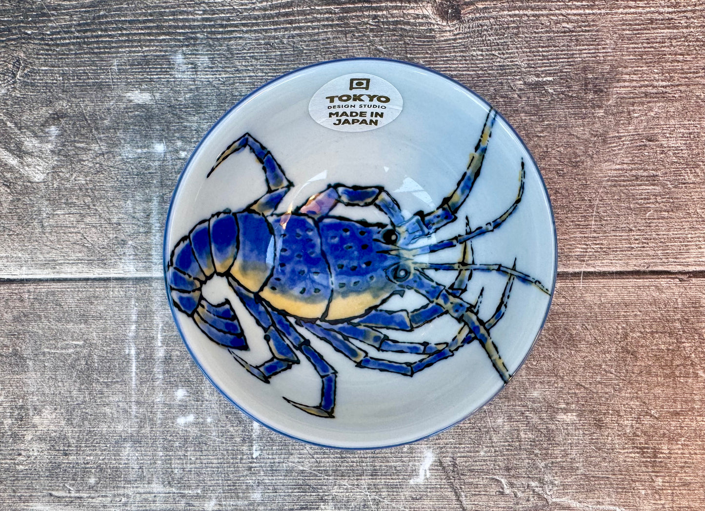 Tokyo Design Studio Blue Lobster Patterned Small Bowl, 11cm