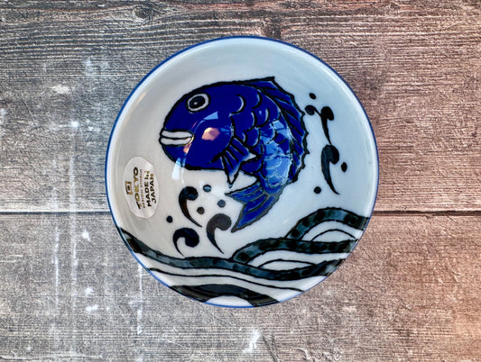 Tokyo Design Studio Blue Snapper Fish Patterned Small Bowl, 11cm