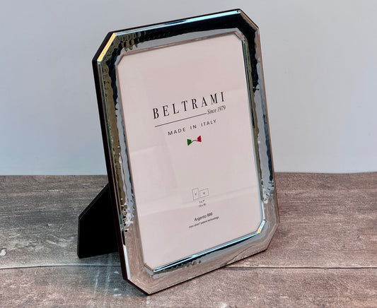 Beltrami Silver Plated Octagonal Shaped Photo Frame 5 x 7