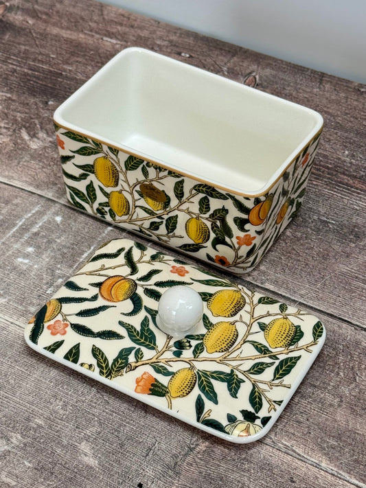 William Morris Fruits Lemon Patterned Butter Dish