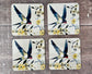Set of 4 Square Bird Coasters