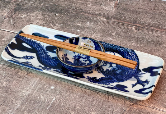 Tokyo Design Studio Dragon Patterned Sushi Set