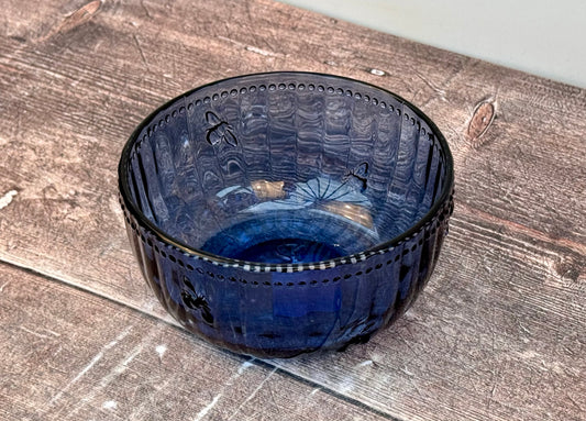 Joules Blue Glass Bowl with Bee Pattern, 11.5cm